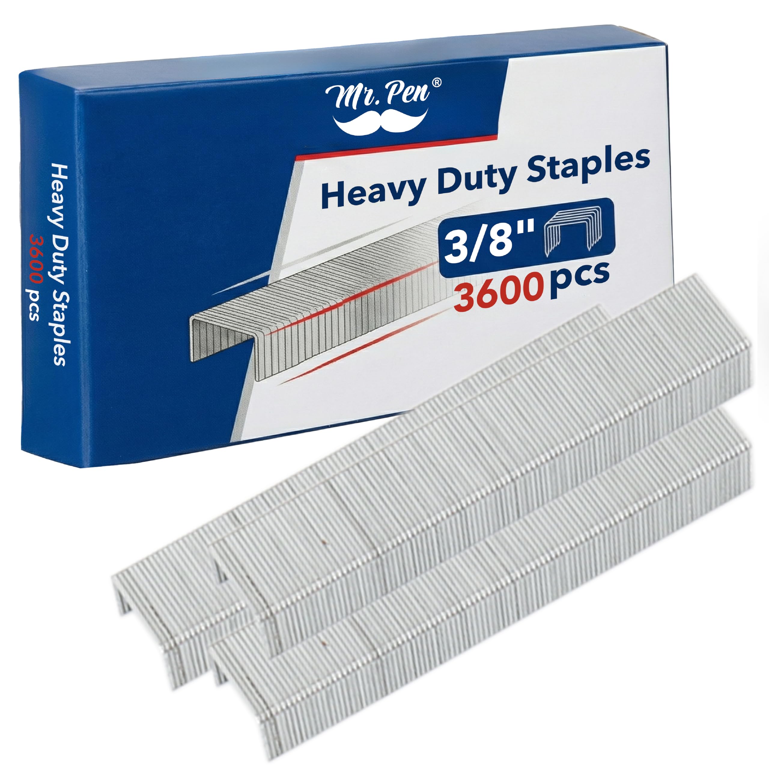 Mr. Pen- Heavy Duty Staples Stapler, 3600 Pc, 60 Sheet Capacity Staple, 3/8 inch Length, Staples Office Supply, Paper Staple, Strip