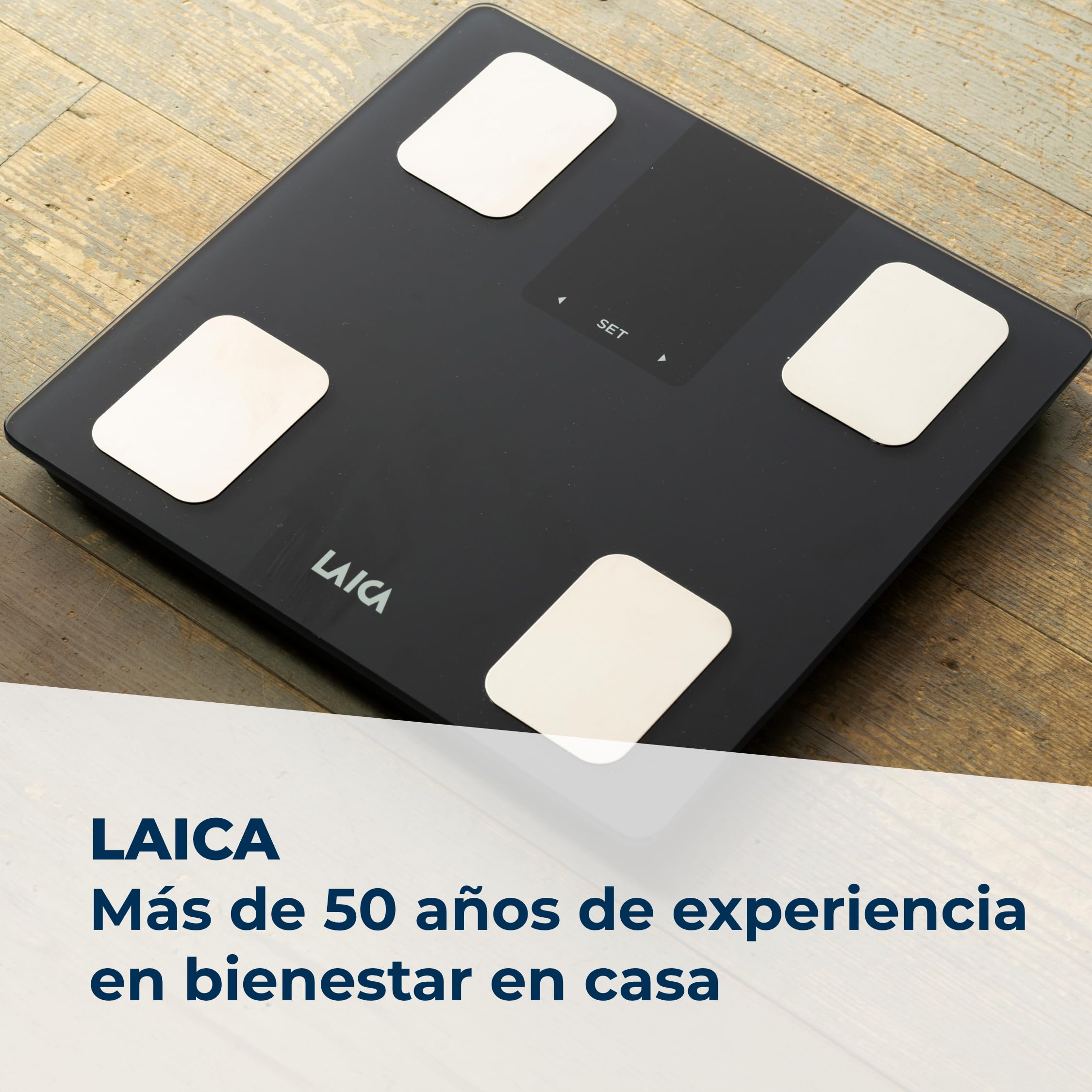 LAICA PS7132 Báscula Inteligente Bioimpedancia - 4 Electrodos, Negra