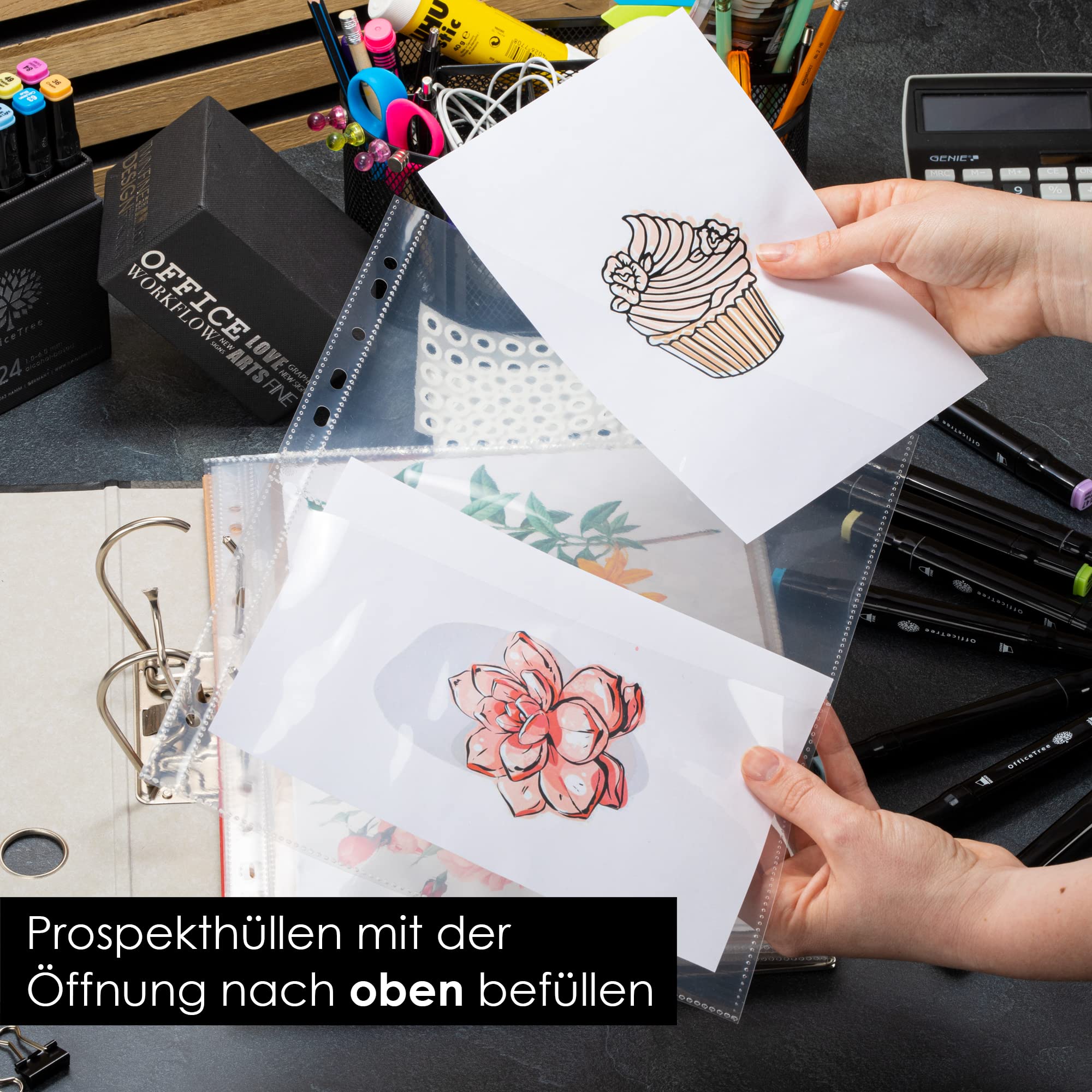 100x A4 Aktenhüllen Seitlich Offen - Transparente Dokumentenhüllen Fürs Büro