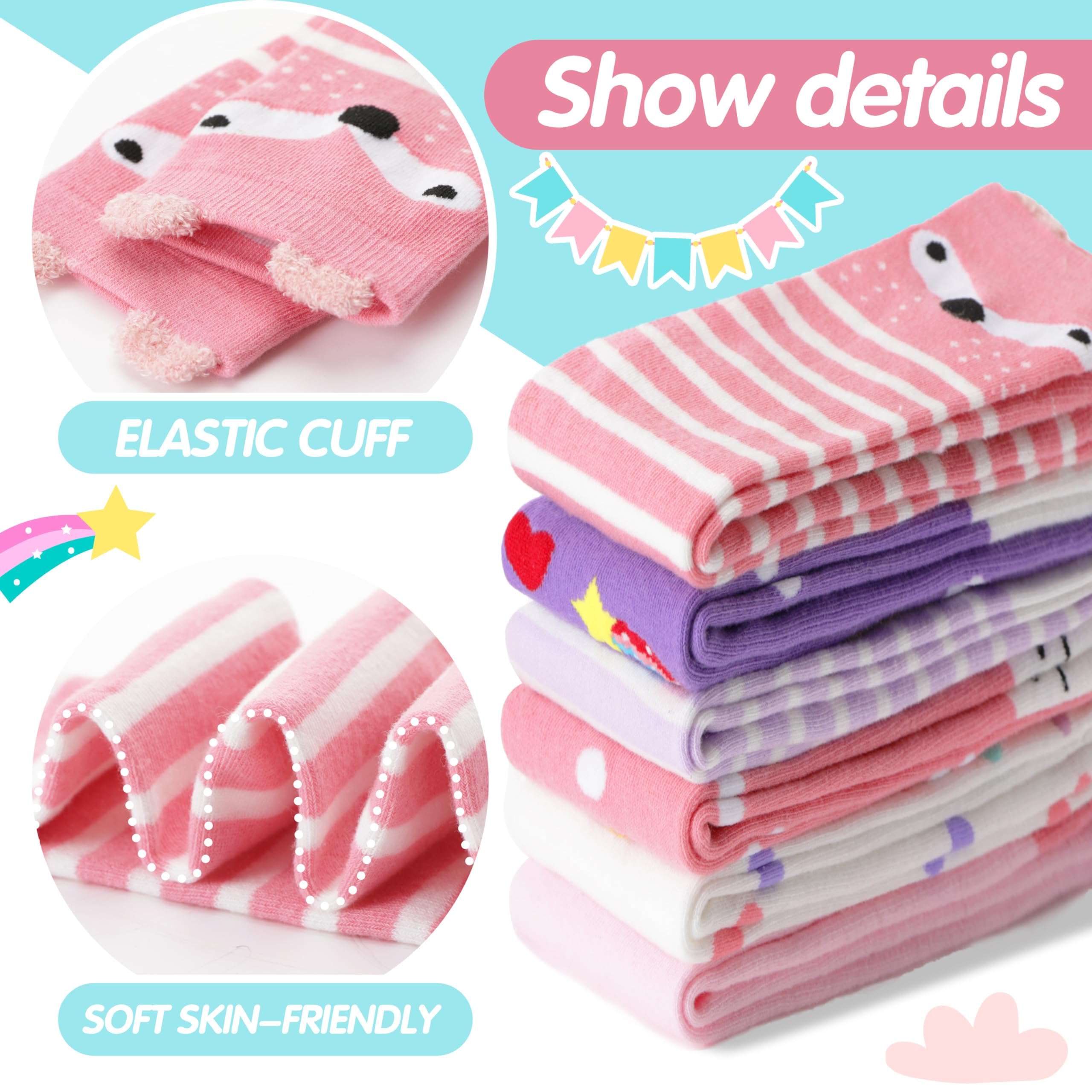 MOGGEI 6 pares de calcetines altos hasta la rodilla para niños y niñas, regalo largos, locos, tontos, divertidos calcetines divertidos para niños