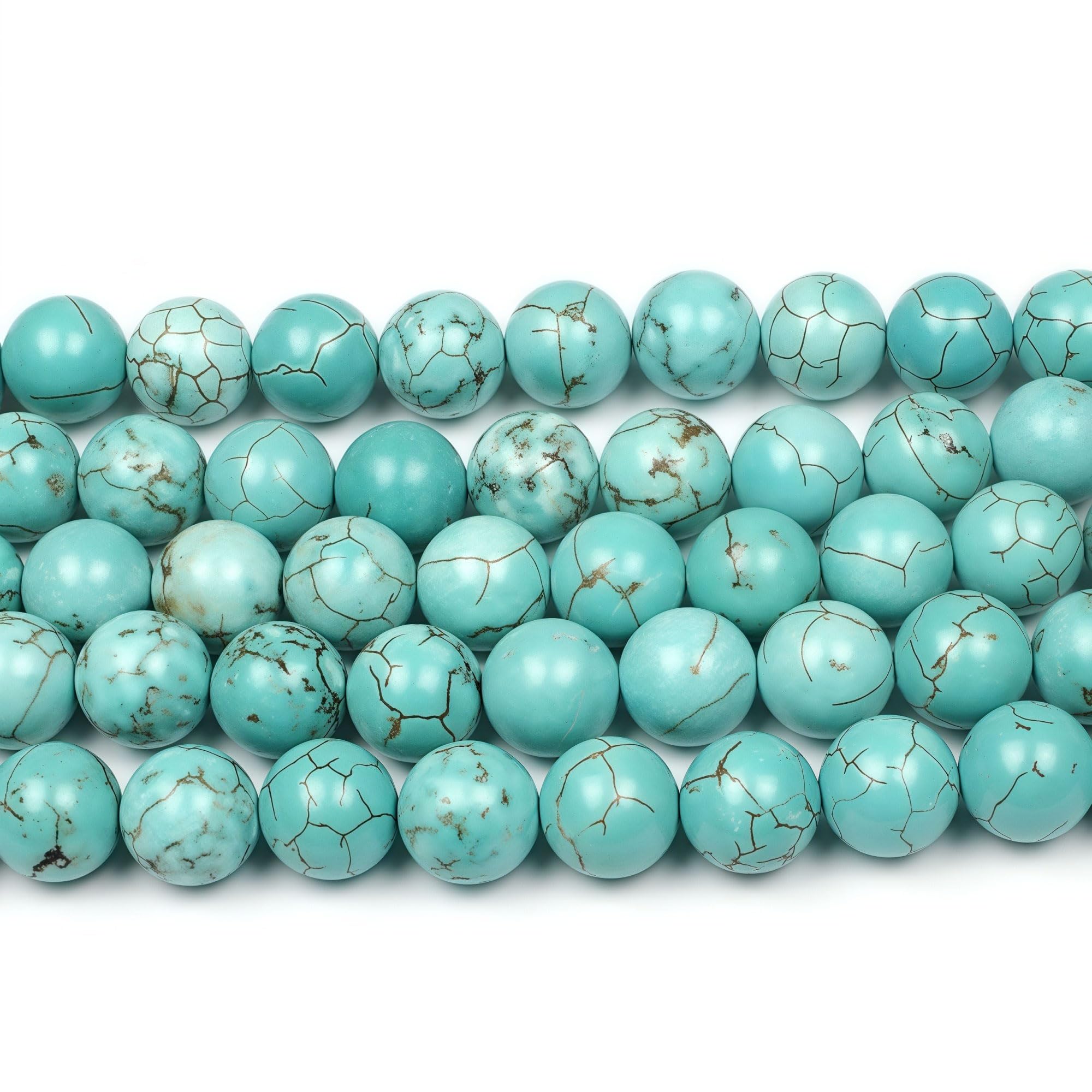 MJDCB 10mm 35 piezas Cuentas de Piedra Turquesa Redondas Sueltas Piedras Semipreciosas para Hacer Joyas Pulseras Collares — view 3