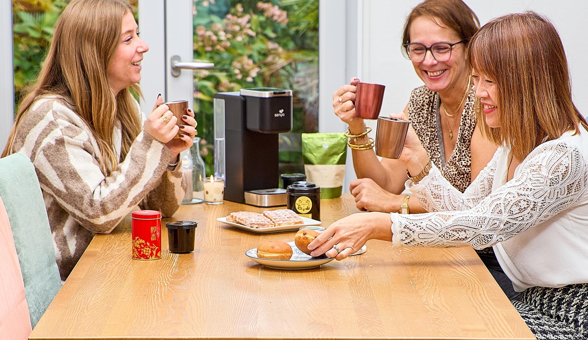 SENYA Machine à thé Tea Time Pro 1,2 L 1000W Écran tactile Détartrage automatique