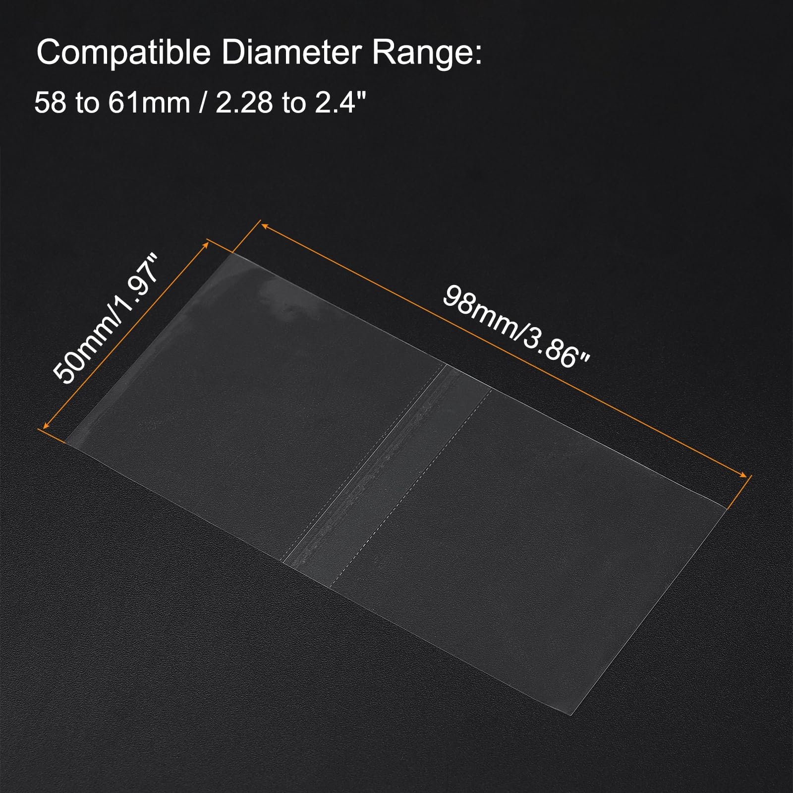 PATIKIL 98x50mm Bandes de Rétraction Perforées en PVC, 500 Pièces de Film Rétractable pour Bouteilles, Pots, Boîtes, Convient pour Un Diamètre de Bouchon de 2,28 à 2,4", Transparente