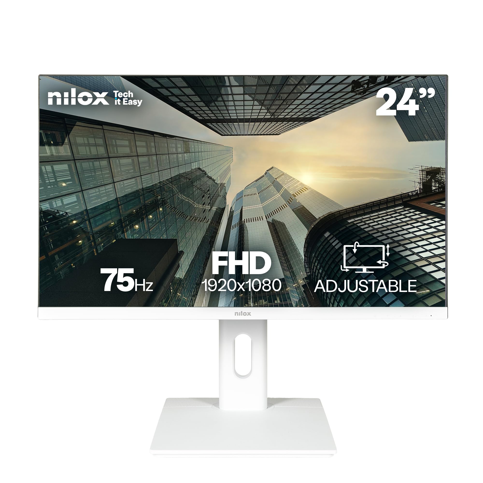 Nilox NXM24REGWEB01W 23.8" LED IPS FullHD 75Hz Altavoces Altura Ajustable Webcam