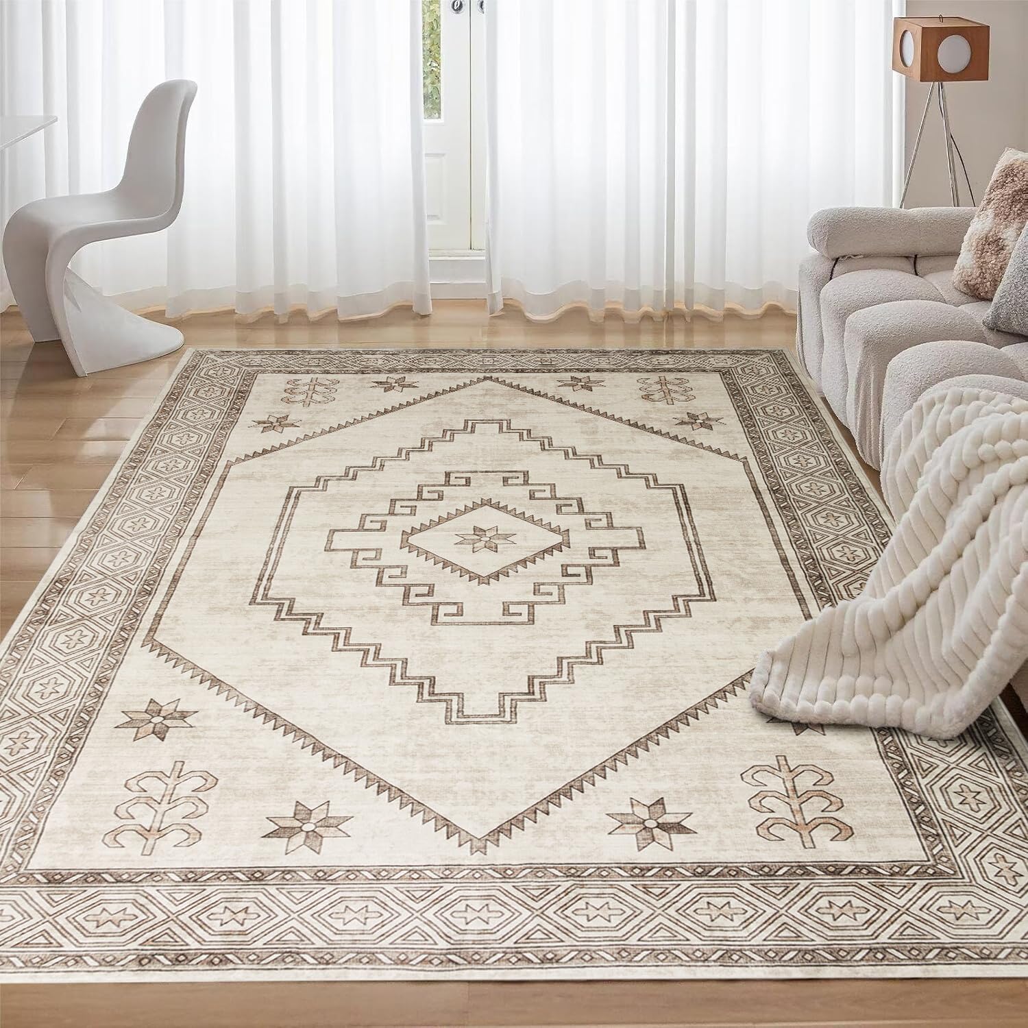 Sponsored Ad – Aspire Homeware Rugs for Bedroom Living Room 120x170 cm - Traditional Area Rugs Modern Radiant Cashmere Style - Soft Short Pile Vintage Rug - Carpet for Dining Room Easy To Clean