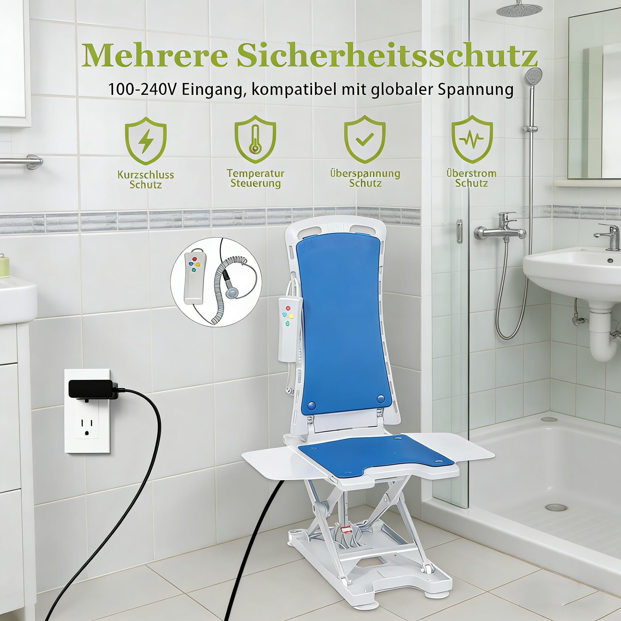 Lift Stuhl Power Ladegerät Kompatibel mit Drive Medical Bellavita Dive Bath Lift Stuhl 477150312 460900403 13,8 V Ersatz Netzteil Ladekabel