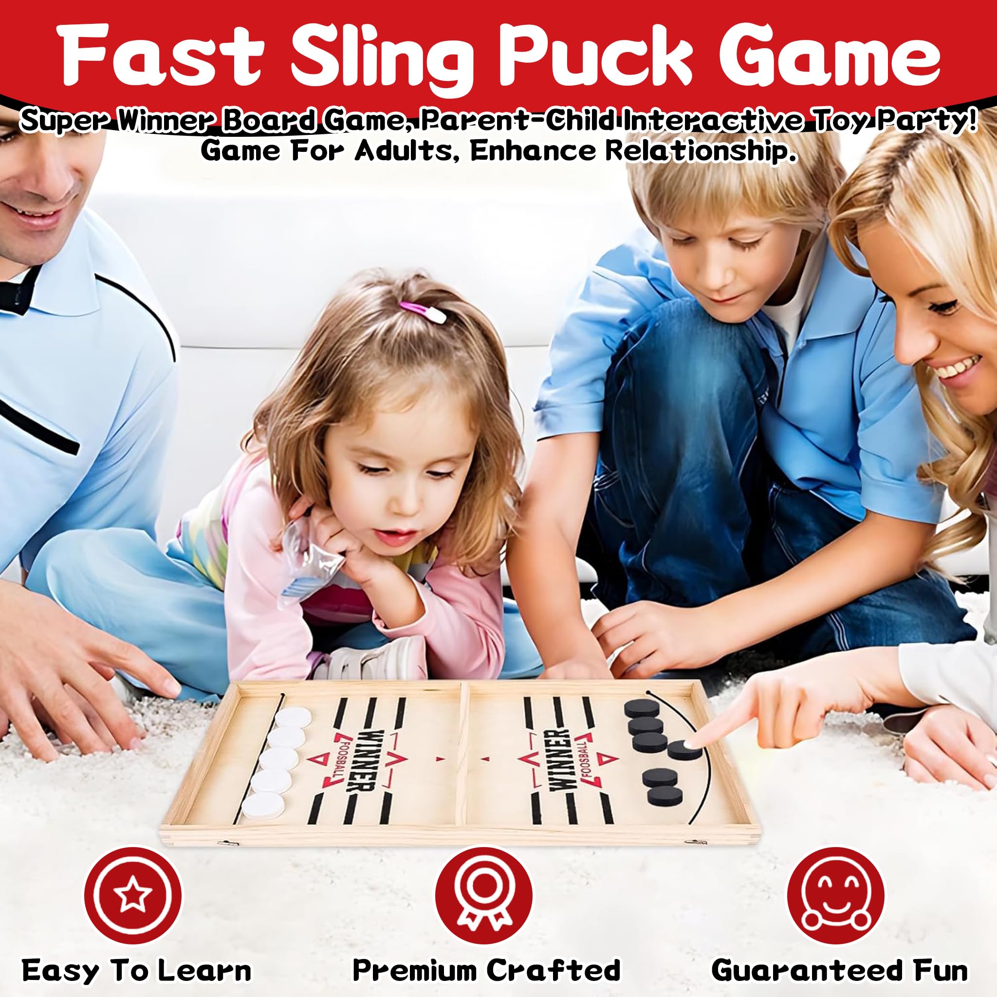 Fast Sling Puck Game, Slingshot Hockey Table Games, Funny Winner Board Game Toy - Image 2