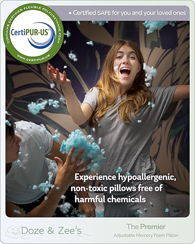 Miniatura 3 de Doze & Zee's Premier - Almohada refrescante ajustable tamaño Queen para dormir, espuma viscoelástica de corte cruzado, altura y densidad, ideal para