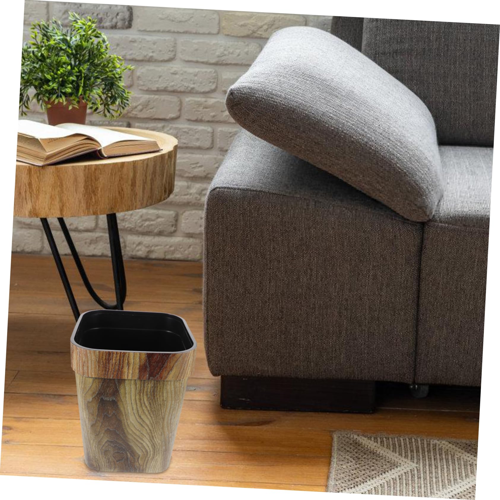 BESPORTBLE 1pieza Papelera De Diseño Retro De Madera Simulada Contenedor De Residuos Elegante Para y Grande Para Salas De y