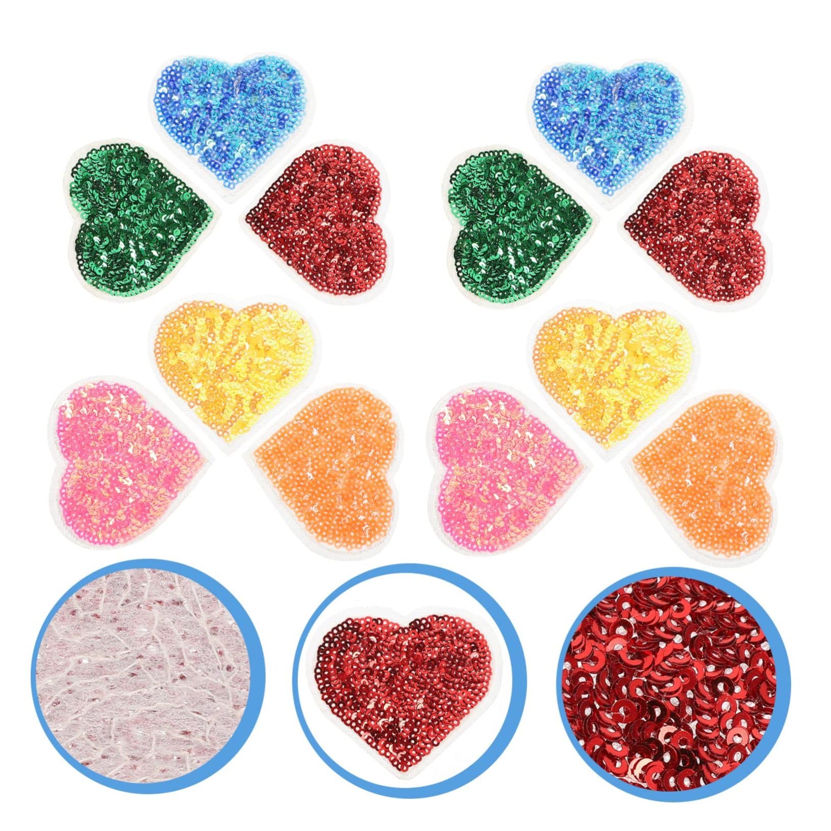 48pezzi Toppe Termoadesive Paillettes Applicazioni Decorative Per Riparazioni e Abbigliamento Per Jeans Magliette e Accessori