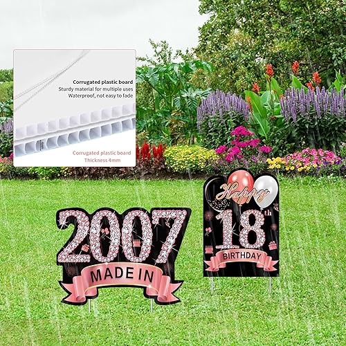 Miniatura 10 de 2 letreros decorativos de oro rosa con tira de luces para mujer, feliz cumpleaños 50 hecho en 1974, suministros de fiesta, cumpleaños de 50 años con