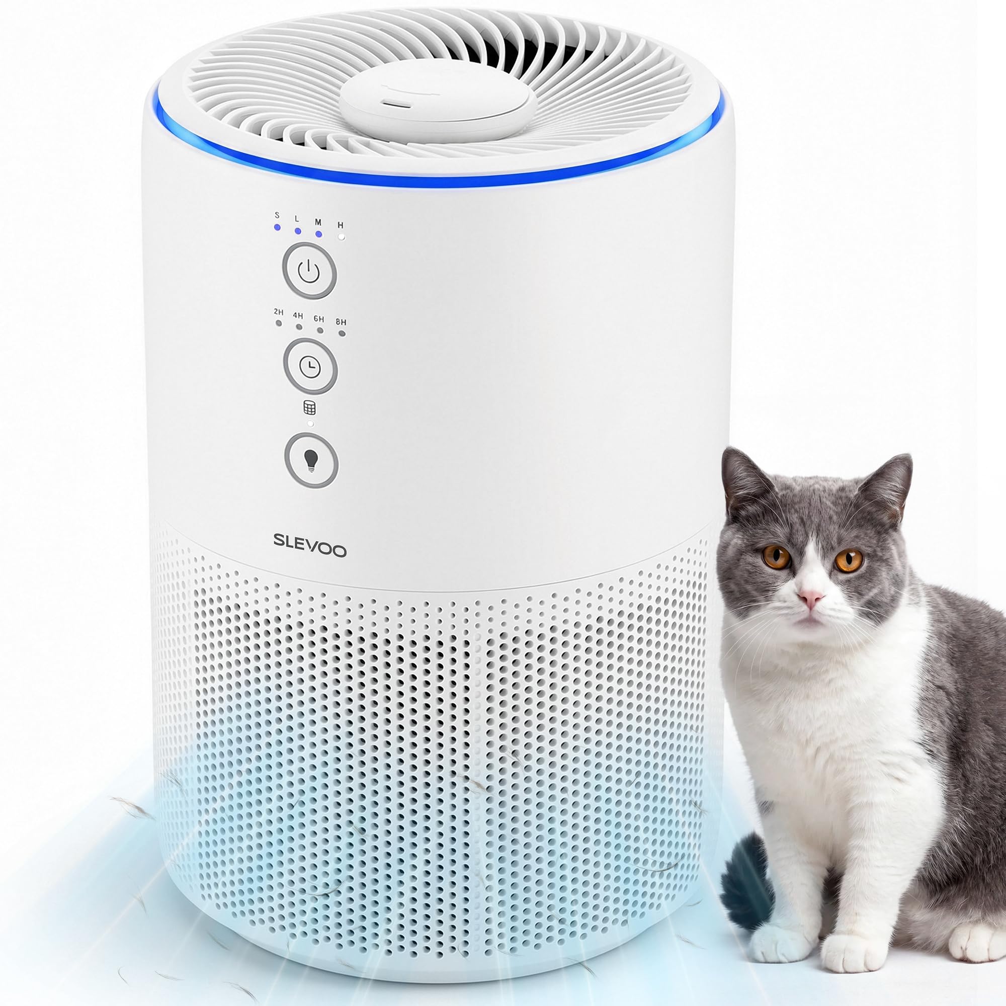 Slevoo Purificateur d’Air pour Animaux, H13 True HEPA 3-en-1 – CADR 200 m³/h, Couverture 17 m² (183 ft²), Filtration 99,97% des Particules, Ultra Silencieux 20 dB