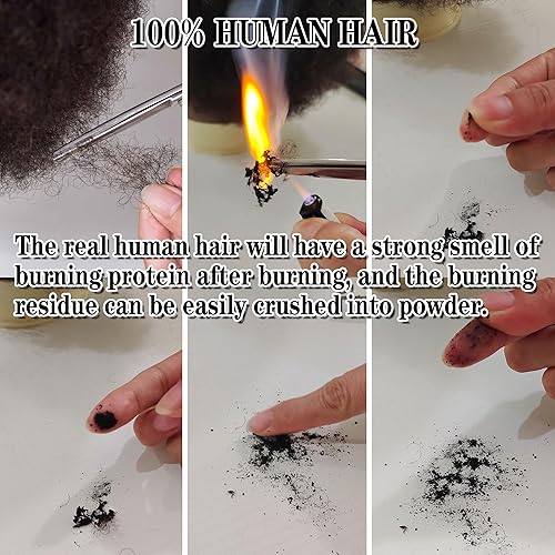 Miniatura 8 de DIRUISI 8"Afro Male Mannequin Head with Beard 100% Human Hair 4A Type for Braiding Hairdresser Training Head Cosmetology Afro Hair Manikin Head for