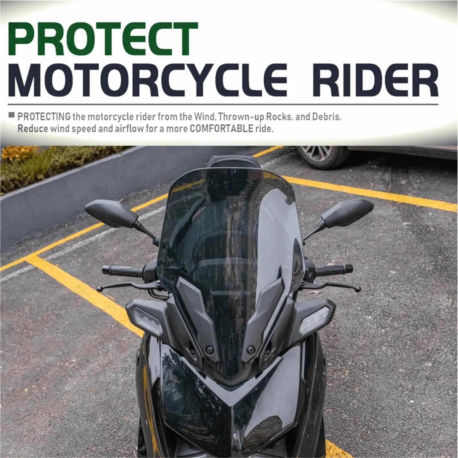 Przednia szyba motocyklowa X-MAX300 XMAX250 X MAX150 Szyba przednia do Yamaha 2017-2022 Motocykl Deflektor wiatru(Black)