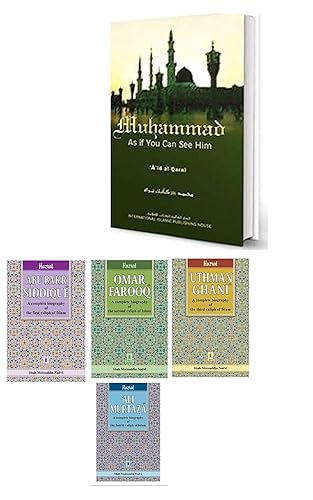 Biography of Abu Bakr siddique, Omar Farooq, Usman Ghani and Ali Murtaza (khulafa e Rashideen) and Muhammad as you can see him (5 books set)