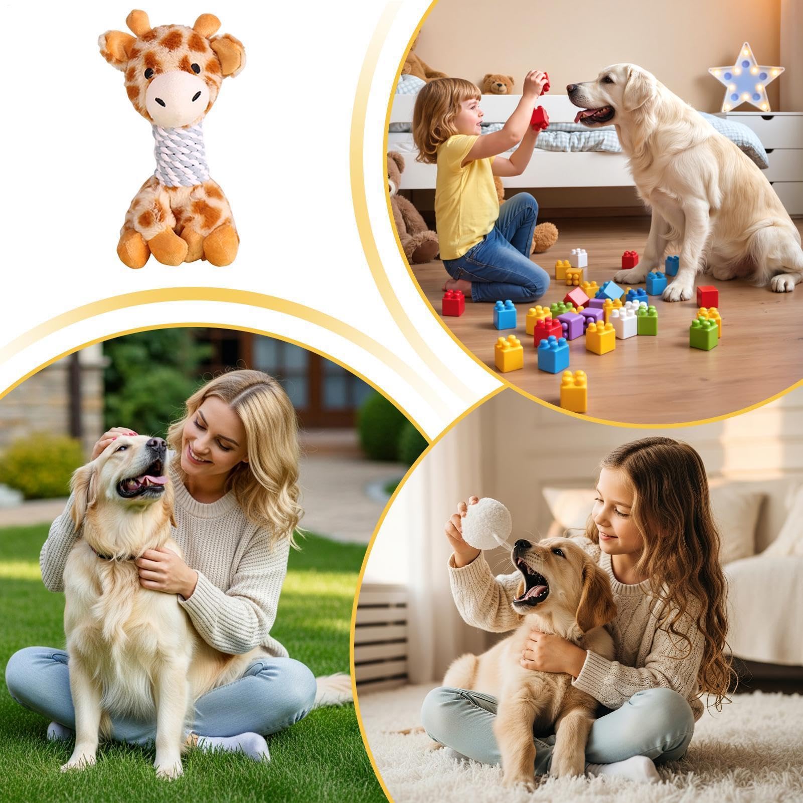 Jouet couineur interactif en forme d'animal en peluche pour petits chiens