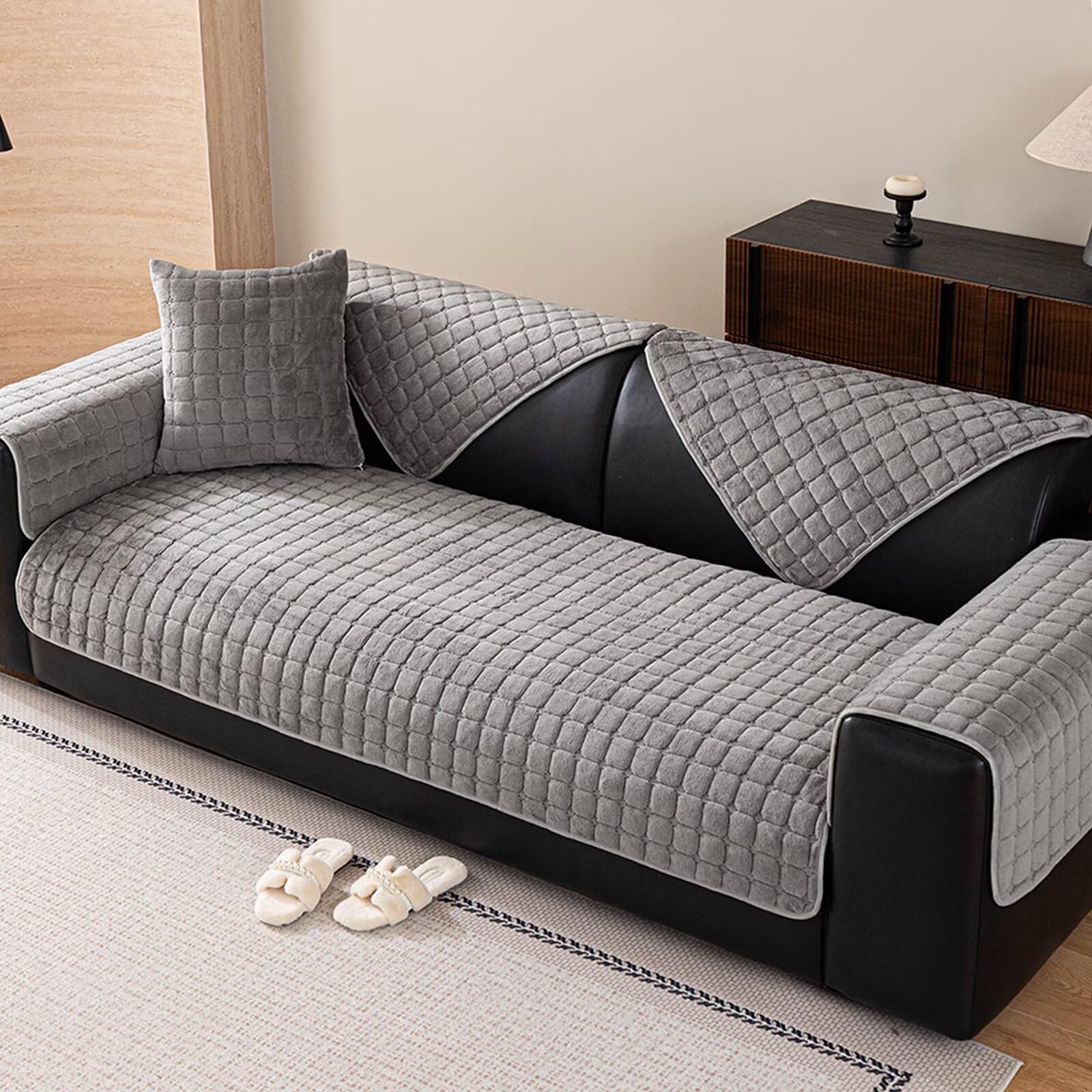 Bettschlange Sofa Überzug L Form, Sofadecken für Sitzfläche, Couch Überzug 1 2 3 4 Sitzer Sofabezug, Sofaschoner rutschfest,Universelle Sofaüberwurf,Ecksofa
