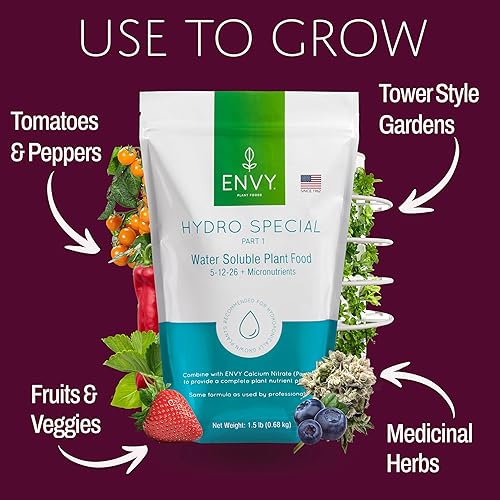 Miniatura 10 de ENVY Herb & Veggie Special Combo - Water Soluble Plant Food for Soil & Hydro - Professional Grade 5-12-26 & 15.5-0-0 (1.5 LBS Combo)