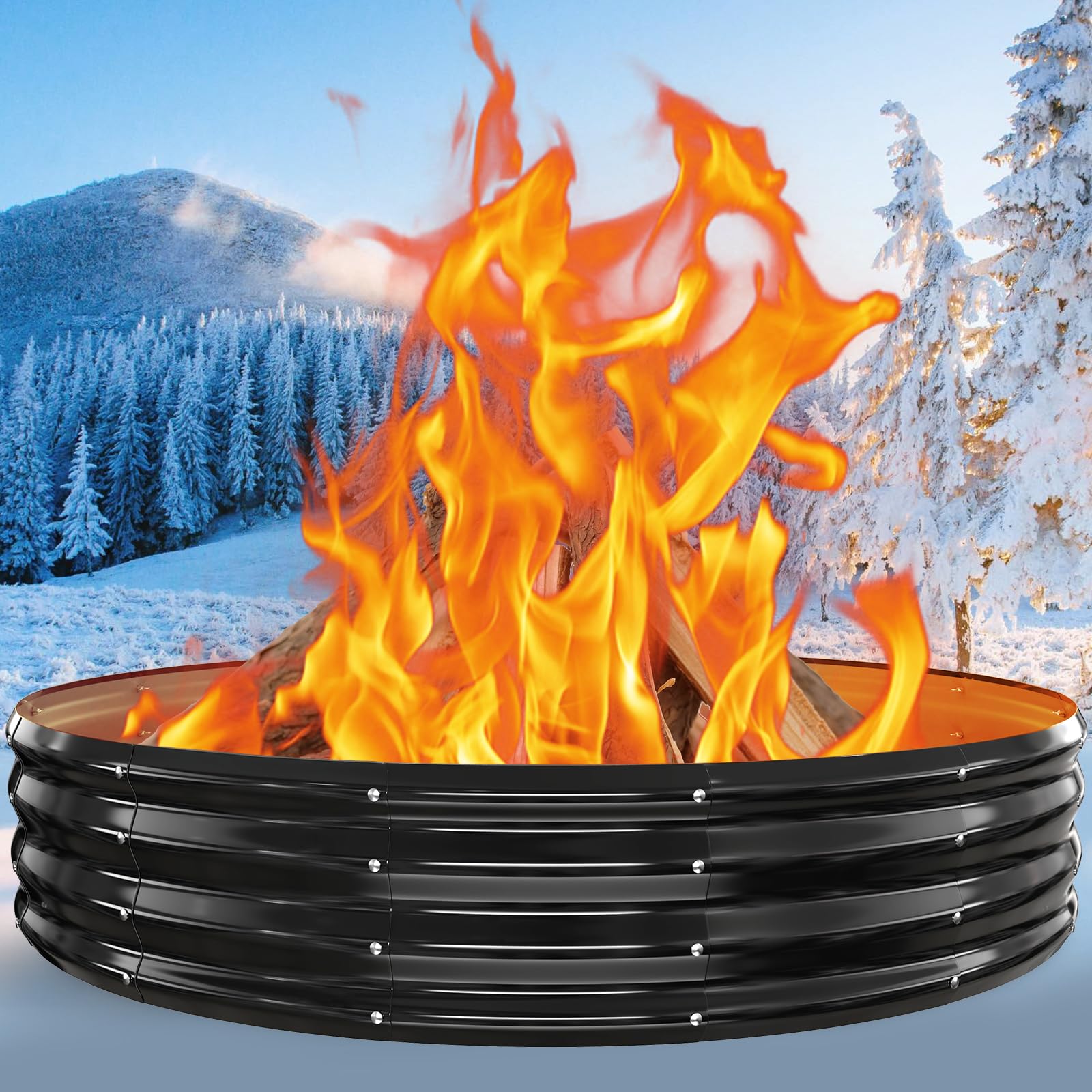 Amazon.com : 72 Inch Extra Large Fire Pit Ring for Outside, Heavy