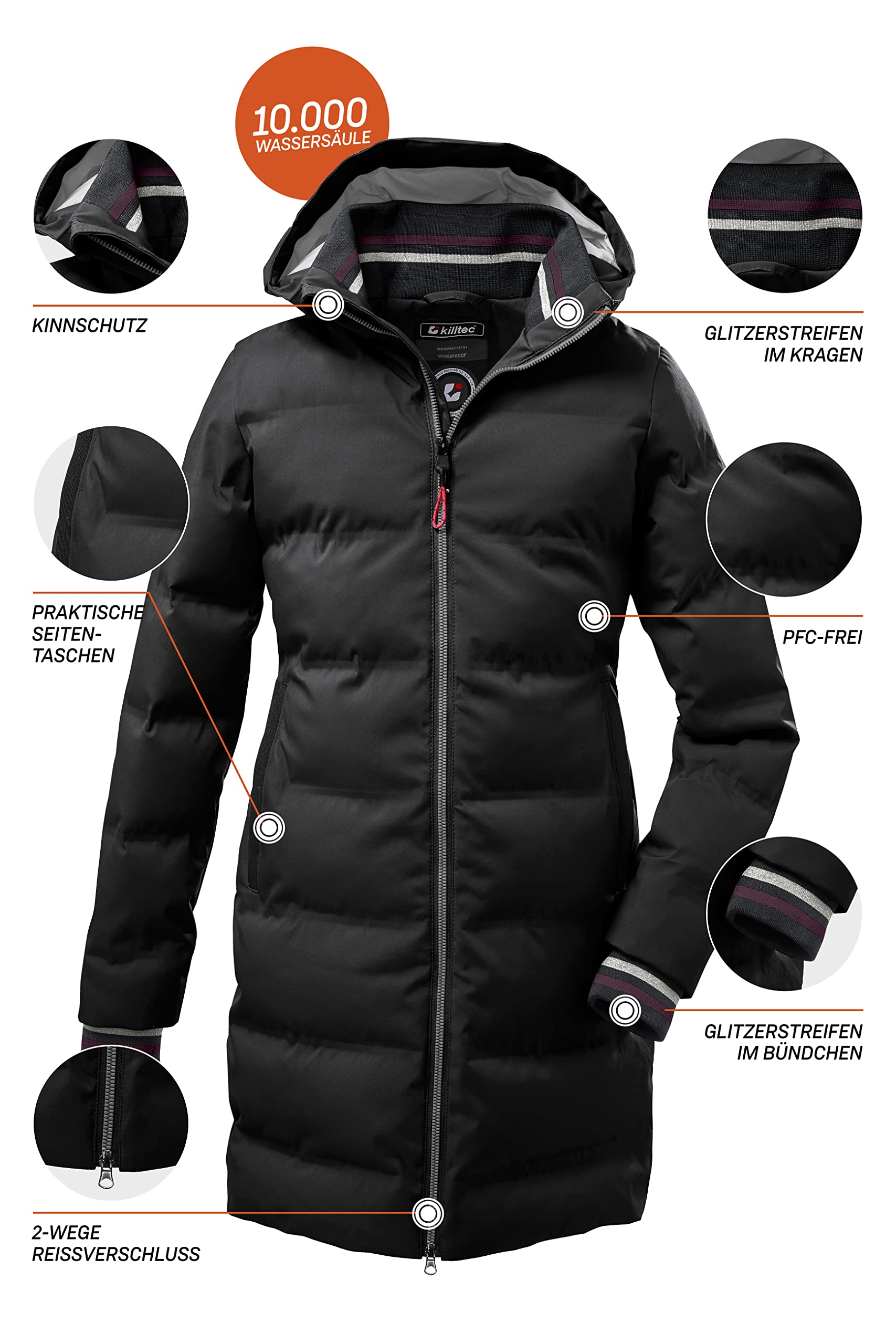 Killtec Kow 196 Grls Qltd Ct Manteau/parka d'hiver en duvet avec capuche Fille