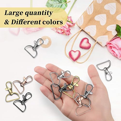 Miniatura 6 de 25 cierres giratorios de metal, ganchos a presión, ganchos de clip para llavero, cierres de langosta, cierres de gancho para llavero con anillos en