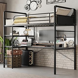 12 Bedroom Room Ideas with Desk for Balanced Layouts 43 GarveeHome Loft Bunk Bed with L-Shaped Desk, Twin Loft Bed with Desk Und...