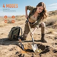 Vista 2 de Detector de Metales Pinpointer, Sonda Localizadora de Búsqueda de Tesoros con Pantalla LCD, Varita Puntero de Mano Profesional Impermeable con 4