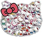 50PCS Hello Cute Kitty Stickers for Kids Teens Adults, Cartoon Kids Stickers for Water Bottles Laptop Luggage Scrapbook, Asverbet Waterproof Vinyl Decals