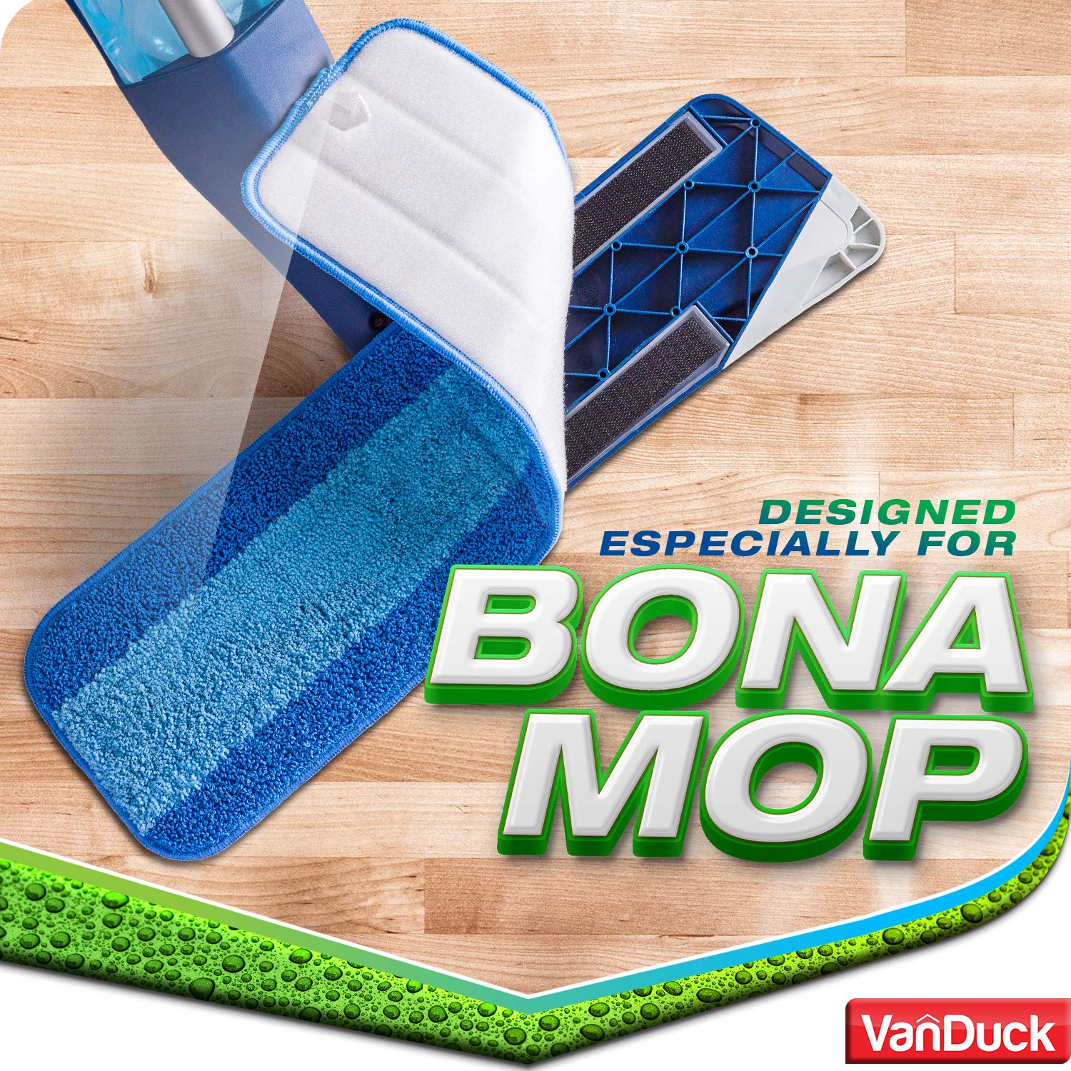 VanDuck Microfiber Cleaning Pads Compatible with Bona Mop (6 Pack