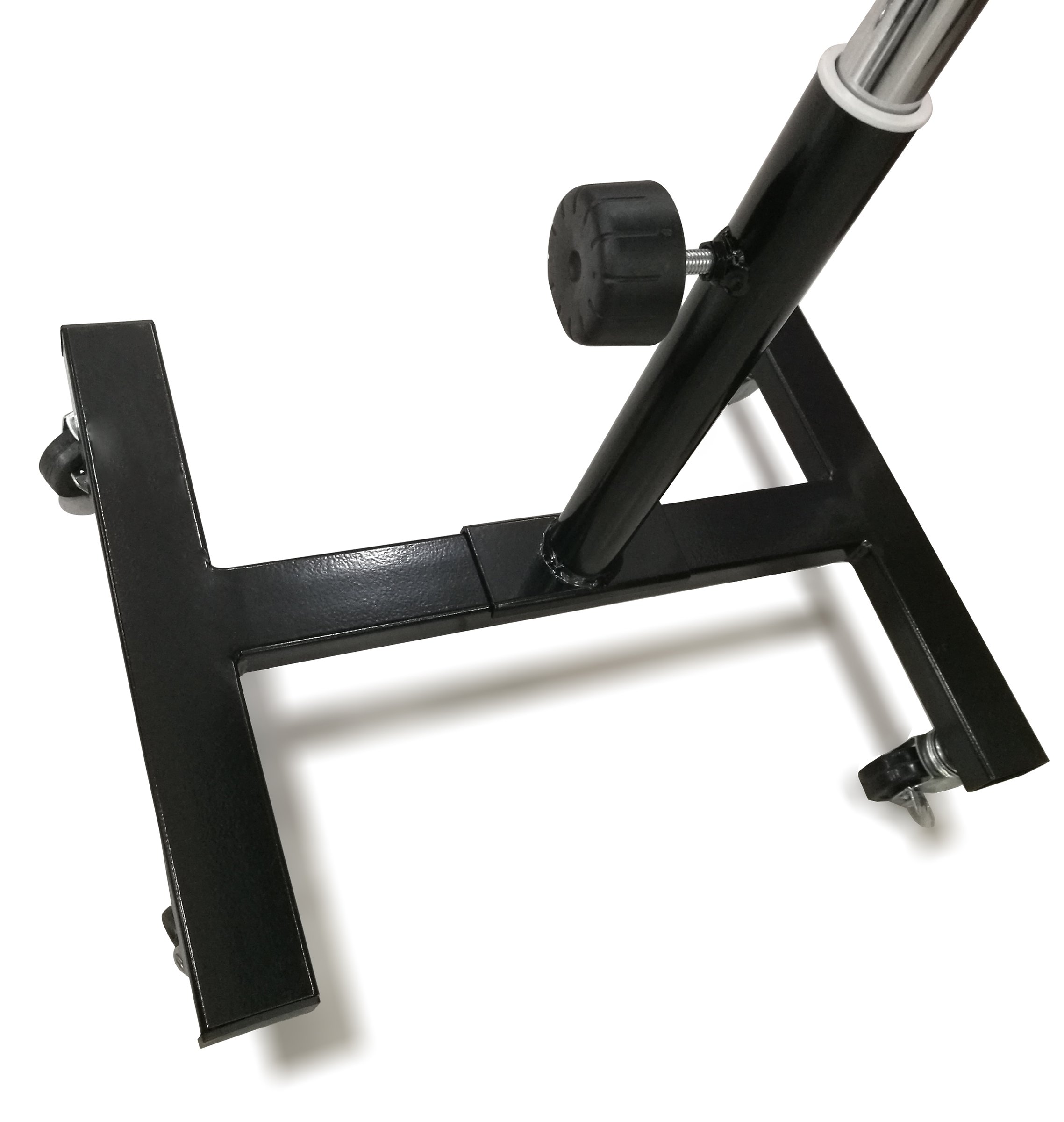 Soporte de Pierna con Ruedas Giratorio 360º Altura Regulable Cuero Sintético Negro para Rehabilitación Pedicura Profesional