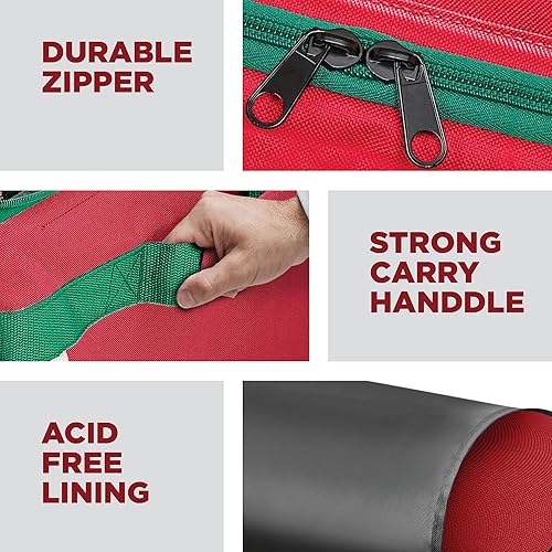 Miniatura 5 de Caja de almacenamiento de adornos navideños de alta calidad, con capacidad para adornos de hasta 72-3 pulgadas + 8 ranuras laterales para figuras y