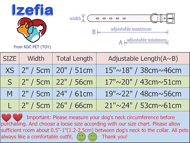 Collar de Perro Collares de Cuero Acolchados Lujosos con Tachuelas Afiladas para Perros Medianos Grandes…
