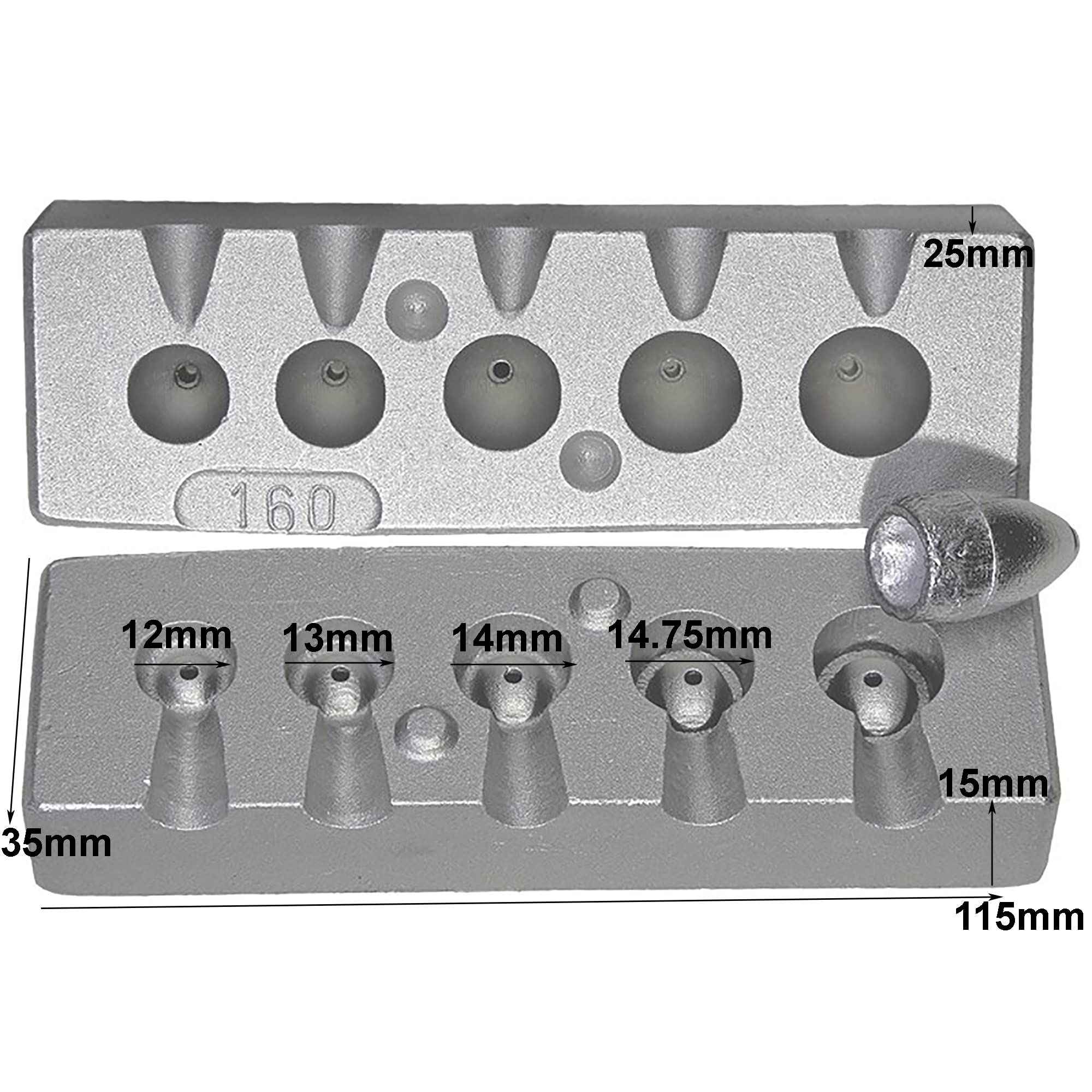 Stampo per backlead volanti 13-18-22-27-32g Texas Rig pesca, pesca Lrf, Bass Fishing.