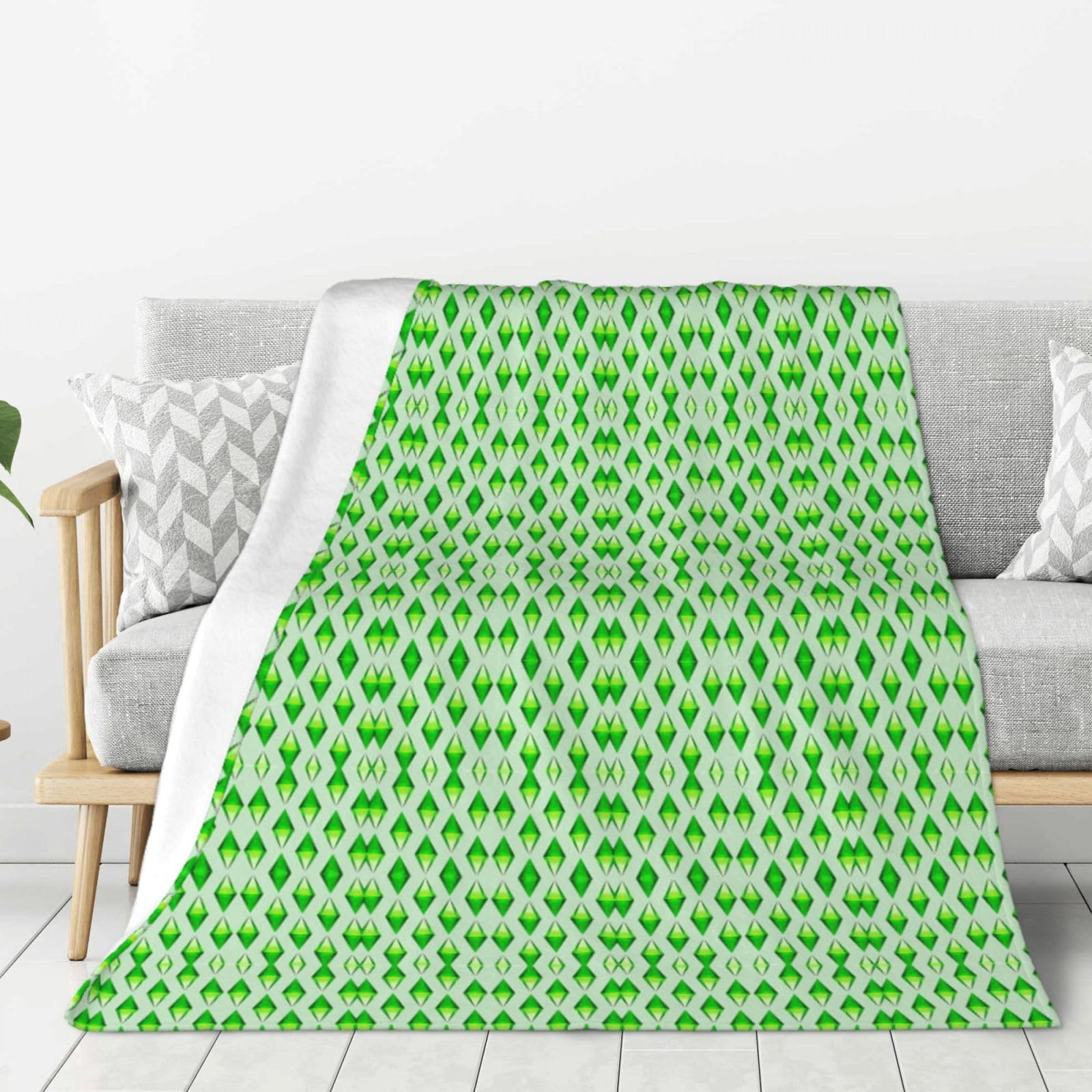 Tcoay As Shown Decorative Blankets Flannel Throw Plush Bed Blanket For Bedding Sofa And Travel,The Sims Plumbob