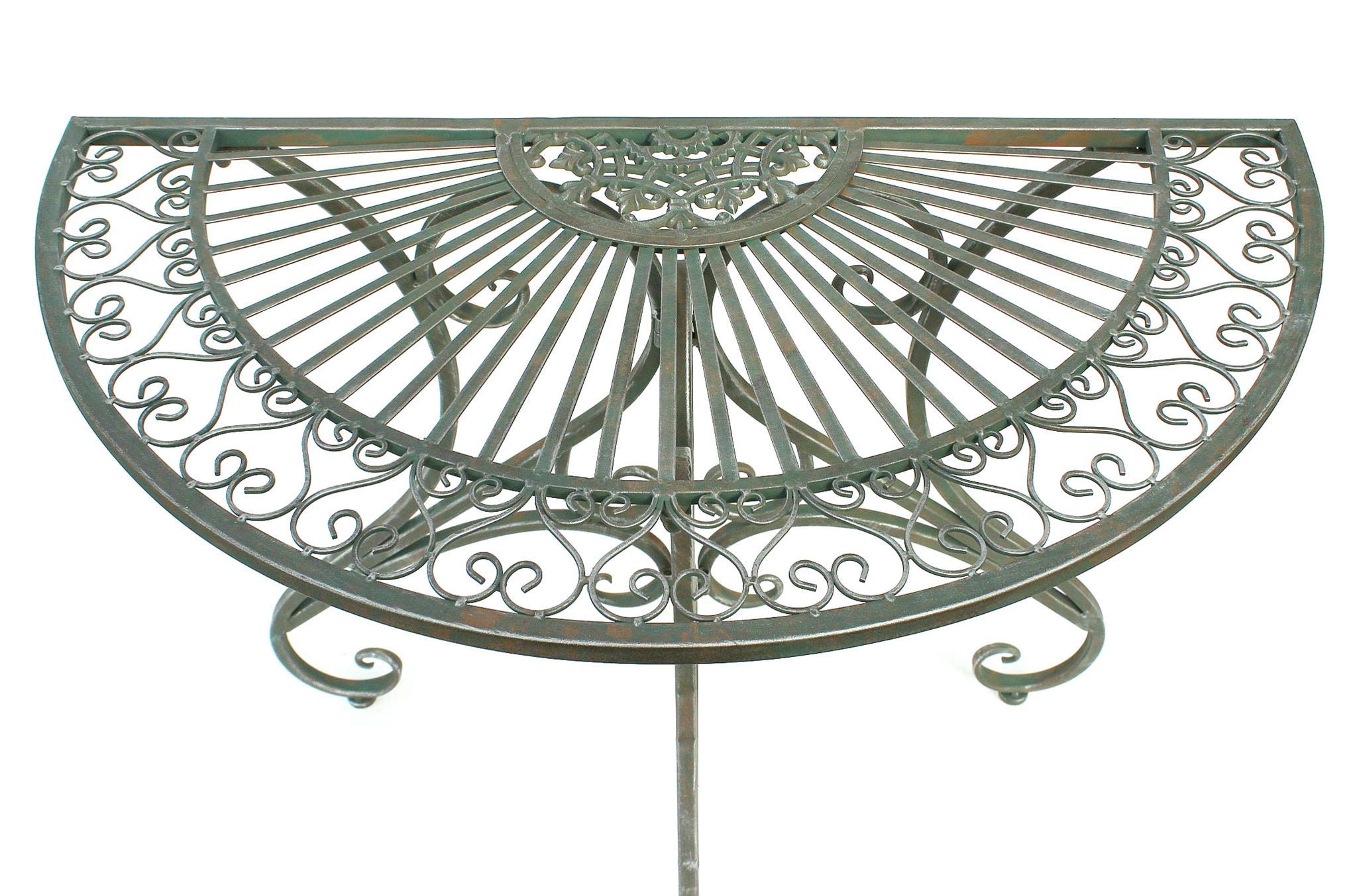 DanDiBo - Tavolino da parete semicircolare, in metallo, 90 cm, 130434