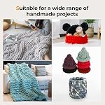 Chunky Yarn for Hand Knitting 4 Pack, Fluffy Thick Yarn for Crocheting, Soft Bulky Chenille Blanket Yarn for Handcrafts & DIY(Sky Blue 28yds 8oz Each Skein)
