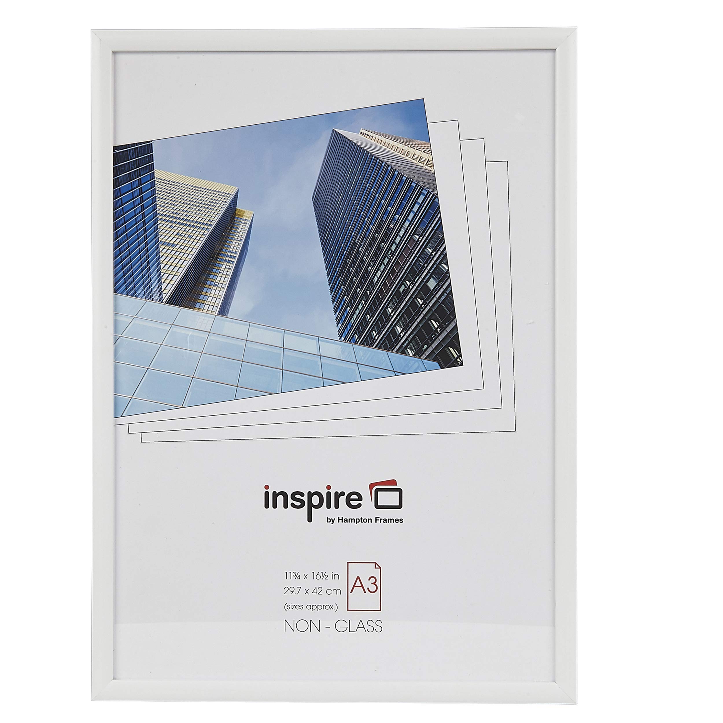 Hampton FramesBARTLETT A3 (29.7x42cm) White Picture Poster Photo Frame Plexi (Non-Glass) BARA3WHPX