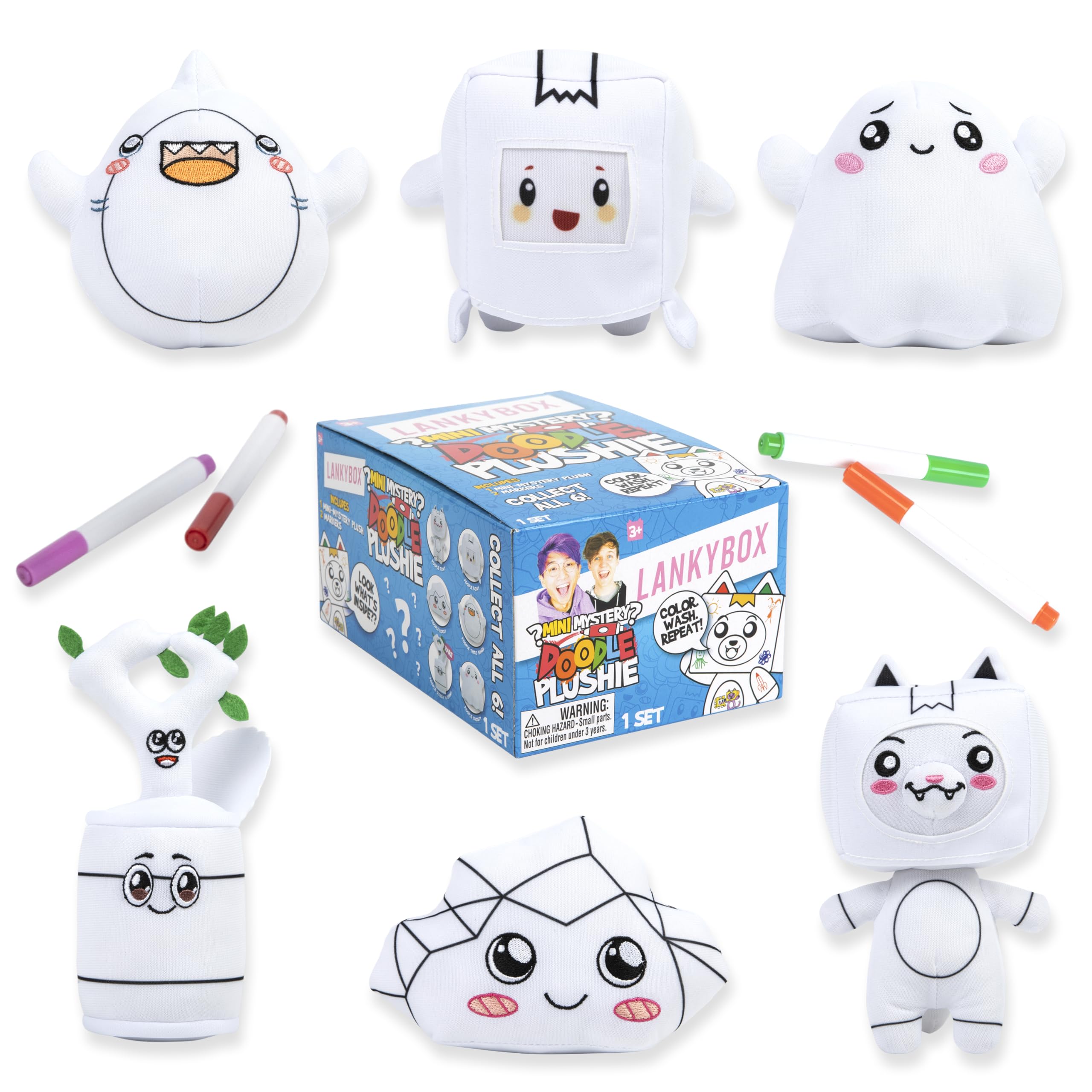 LankyBoxMystery Plush, Doodle Collection, Collectible Blind Box Mini Plush, Officially Licensed Merch