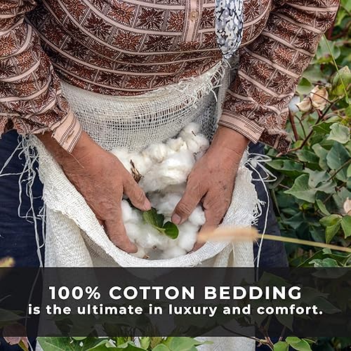 Miniatura 9 de Sábanas de percal de 200 hilos de fibra larga 100% algodón, tamaño California King, color azul bebé, transpirable, con bolsillo profundo de hasta 16