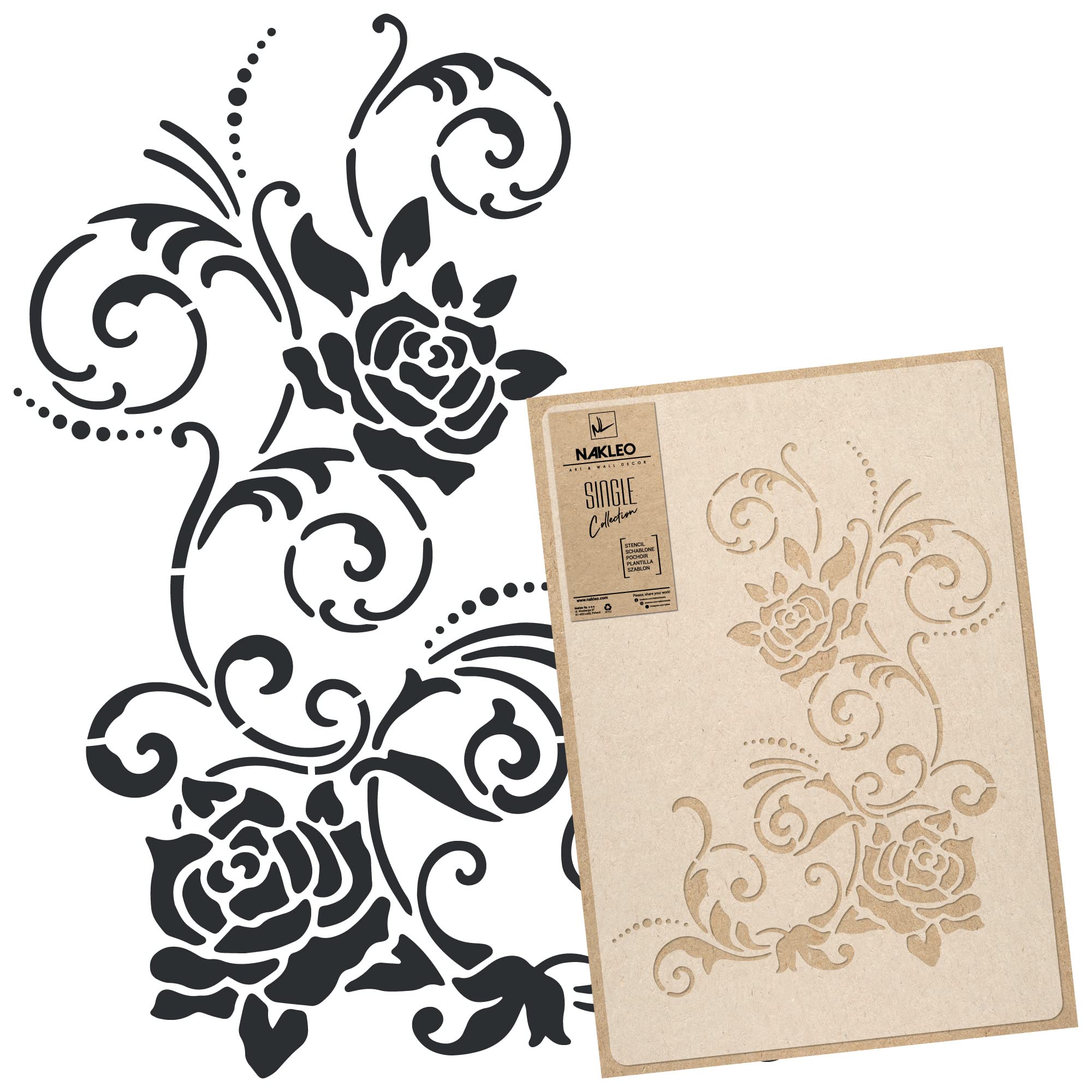 NAKLEO DIY Reutilizable Plástico Plantilla - 15x21cm - Barandilla Art Deco Parrilla - Arte Artesanía Muro Pintar Patrón Modelo Scrapbooking Decoupage - Tejido Muebles Madera