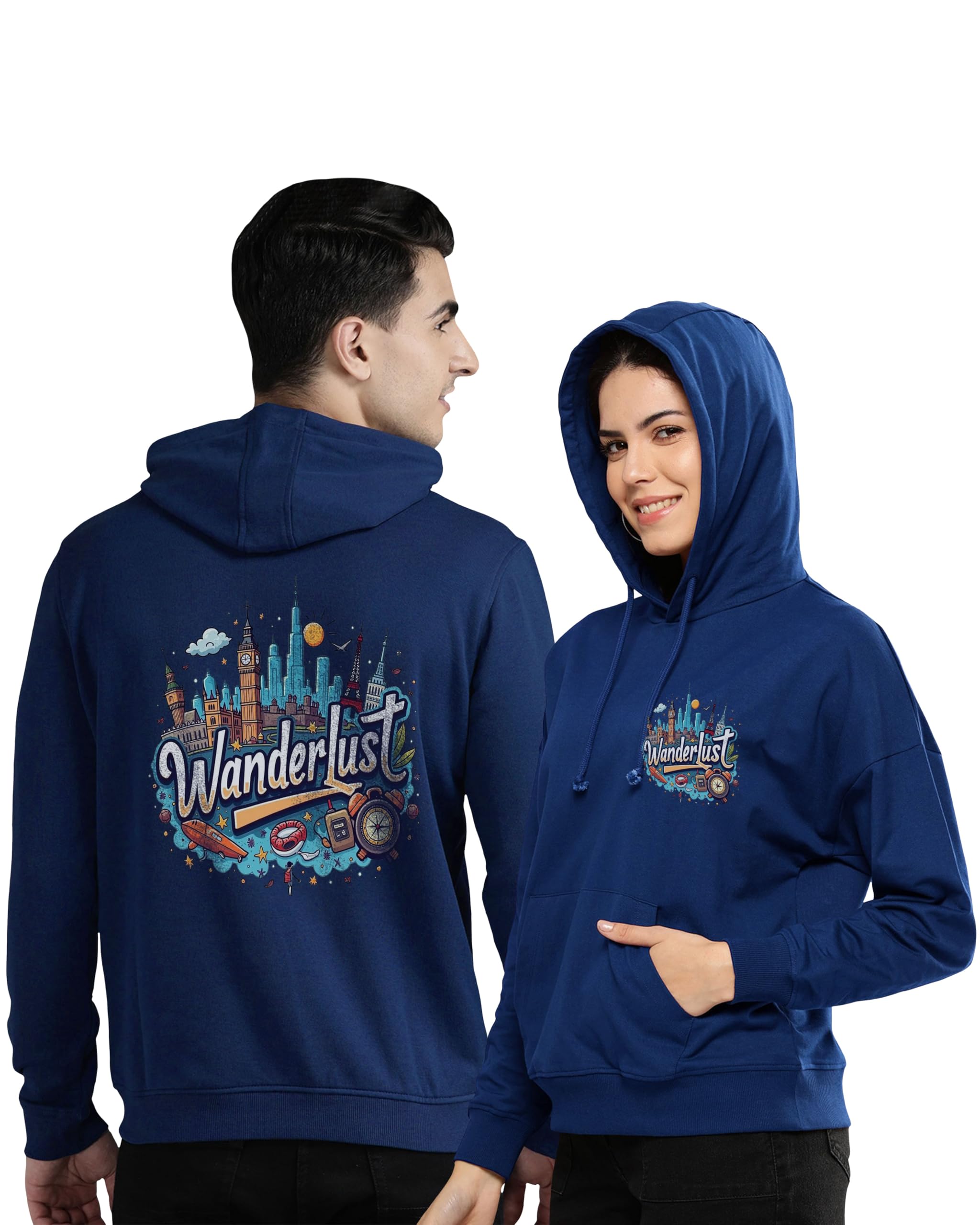 twinny zone Couple Combo Hoodies Cotton | Fleece Hooded Sweatshirts for Men and Women (Regular Fit | PlainHoodieCoupleDTG)-picture-2
