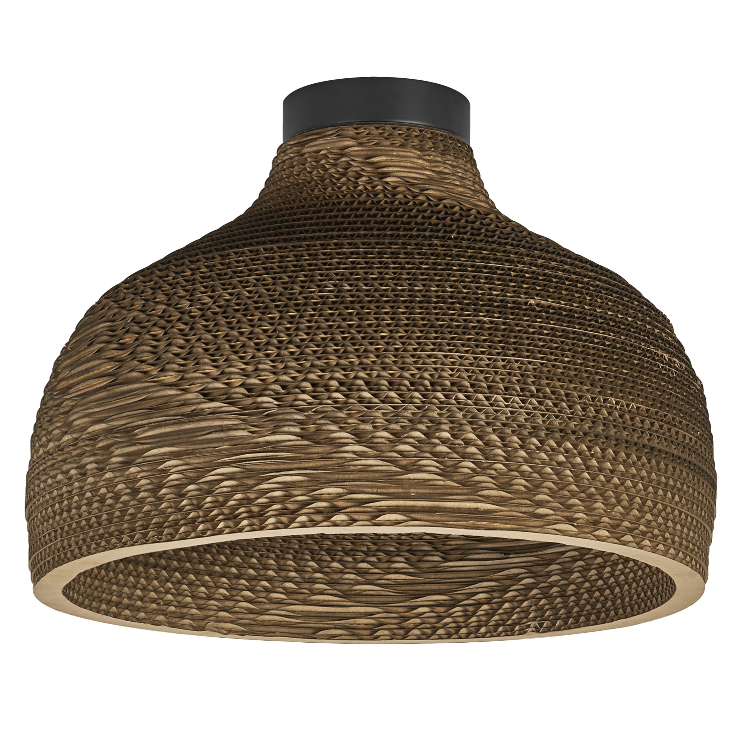 OSRAM Brown Decor Cardboard Hat Ceiling luminaire, Corrugated Board, Light, E27, 360 mm Diameter, Recycled Material lampshade, Sustainable Due to Replaceable Light Source, Simple Installation