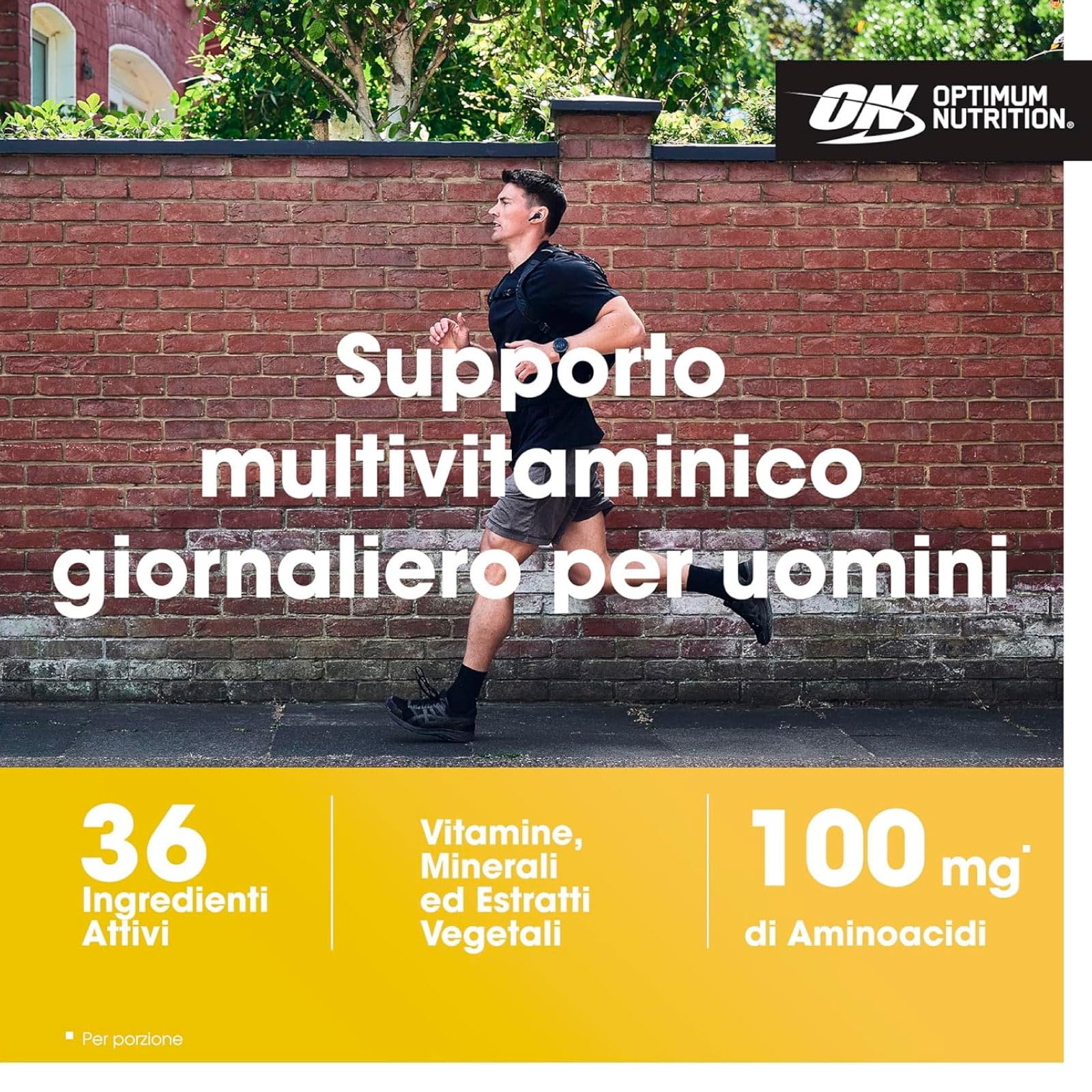 Optimum Nutrition Opti-Men Multivitamin Nahrungsergänzungsmittel mit Mineralien, Aminosäuren und Pflanzenextrakten für den Stoffwechsel und das Immunsystem 60 Portionen 180 Tabletten