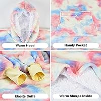 Vista 3 de Catalonia Blanket Hoodie for Kids, Oversized Wearable Sherpa Sweatshirt Pullover for Teens Youth, Gift Idea