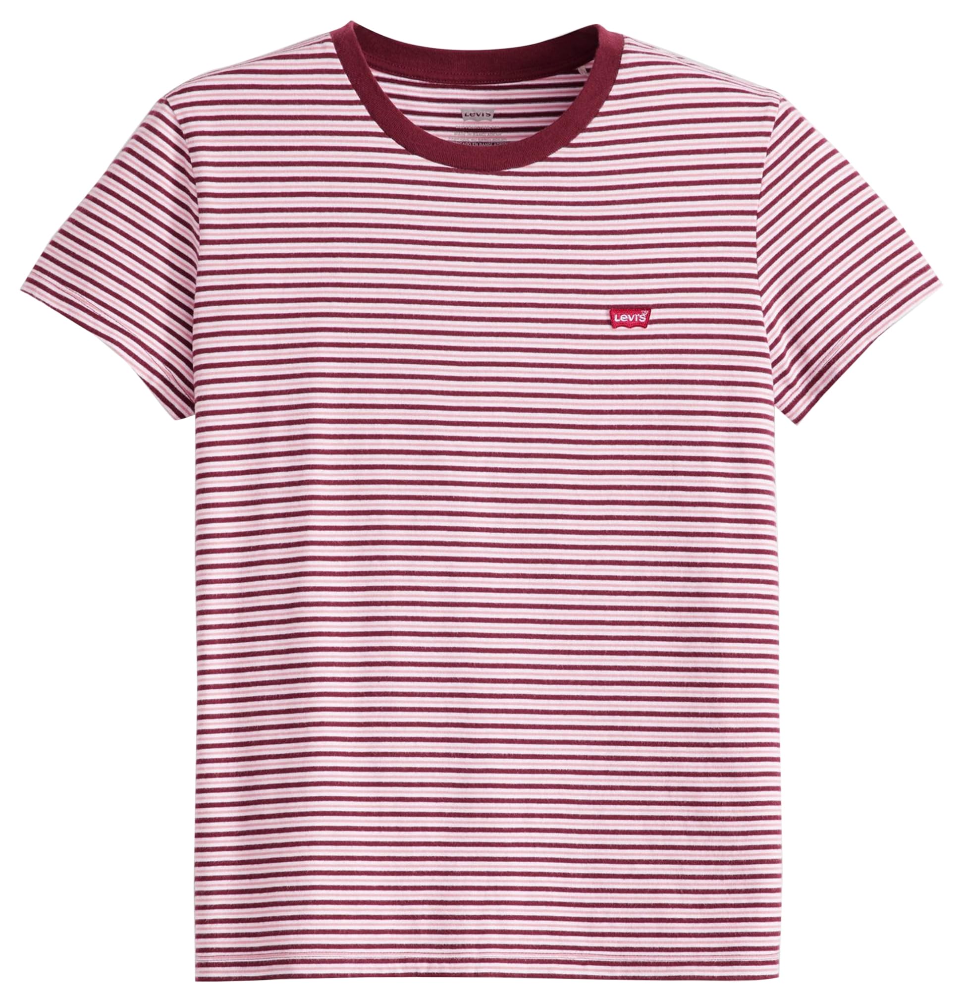 Levi's Women's The Perfect Tee T-Shirt, Anita Stripe ZINFAND, XXS