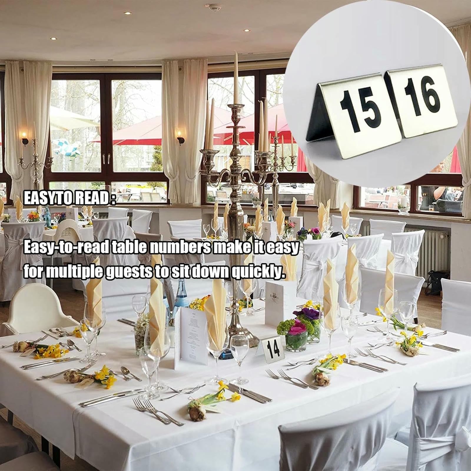 Znaki Ze Stali Ze Stali Nierdzewnej W Stylu Namiotów Karty, Wytrzymałe I Łatwe Do Czyszczenia Na Wesele W Barze Restauracyjnej Table Table, Metalowe Karty Miejsca 1-50 1-100