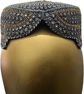 Sindhi Topi Kufi Traditional Handmade Cap with Embroidered Front Cut Unisex, Ramadan, Eid Gift for Muslims Made in Pakistan