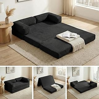 Convertible Sofa Bed Queen,5-in-1 Tri-Fold Boneless Couch with Removable...