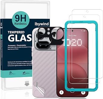 Ibywind for Nothing Phone 4a Pro 5G Screen Protector,2 Pack,9H Hardness Tempered Glass and Camera Lens Protector,with Alignment Frame,Full Coverage,Bubble Free,Fingerprint Unlock,Scratch Resistant