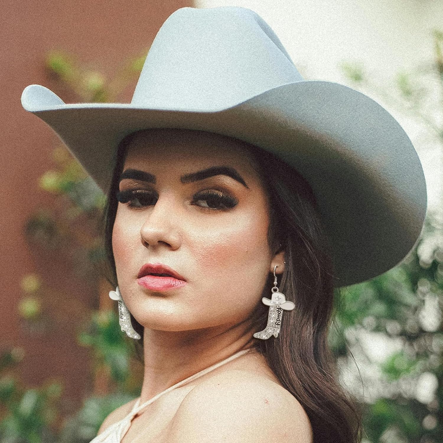 Glitter Rhinestone Cowgirl Earrings for Women, Western Howdy Letter Dangle Boot Earrings Cowboy Enamel Hat Earrings with Sparkly Star Rodeo Country Concert Party Outfits Jewelry - Image 6